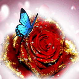 Blue Butterfly On Glitter Rose Live Wallpaper 工具 App LOGO-APP開箱王