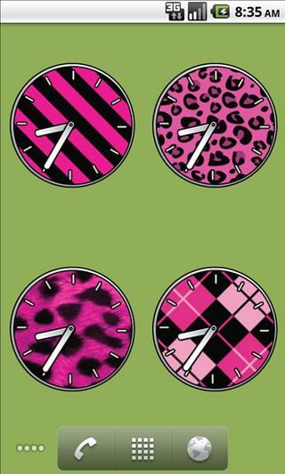 Pink Girly Clock Widgets