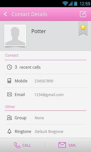 GO Contacts Pro Pink Theme