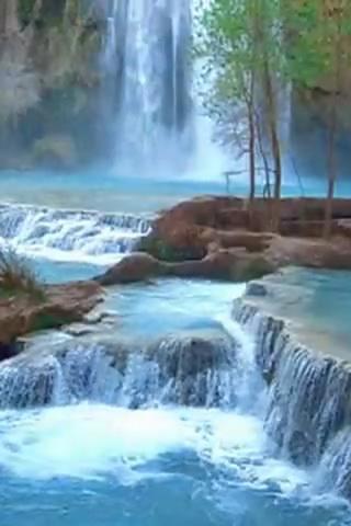 Blue Waterfalls In Forest