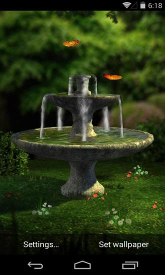 3D花园喷泉梦象动态壁纸