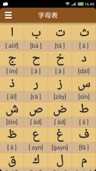 阿拉伯语发音字母
