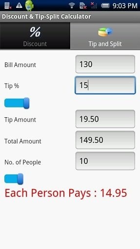 Discount Tip-Split Calculator
