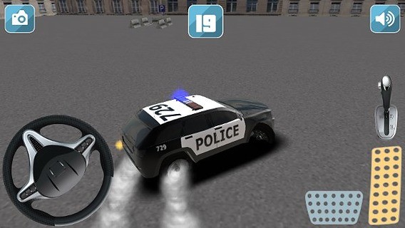 警察 汽车 停车 3D