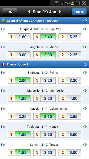 Résultats Foot en Direct