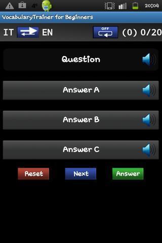 Vocabulary Trainer IT EN Beginner