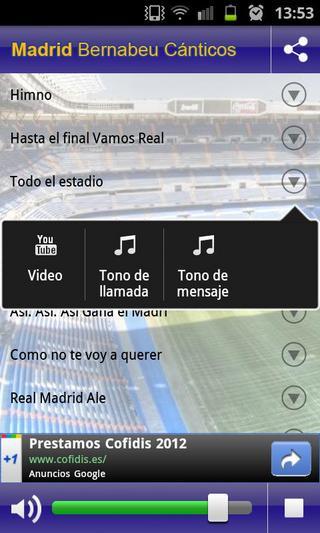 Madrid Bernabeu Chants