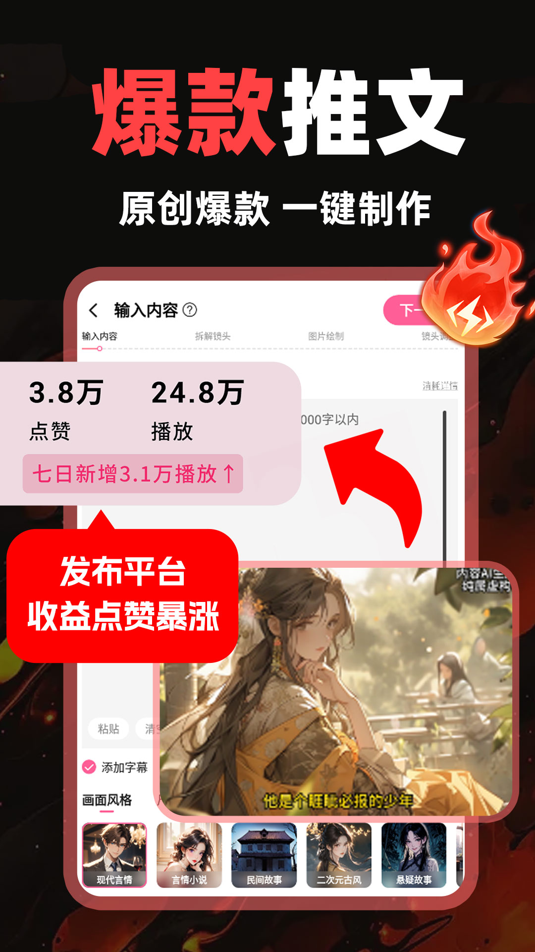 AI小说推文 截图 1