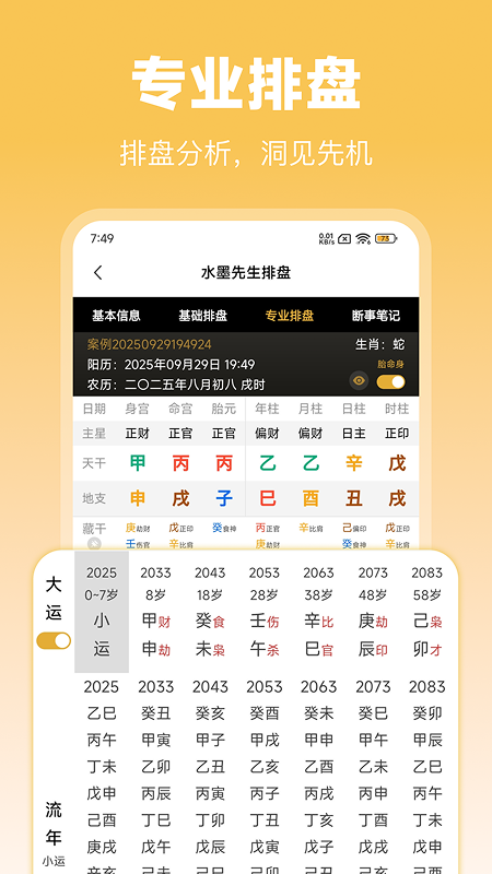 水墨先生八字排盘 截图 2