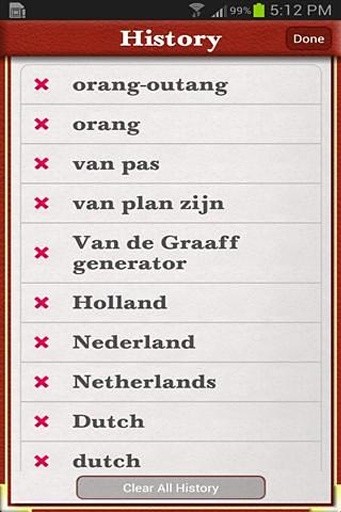 荷兰英语词典截图