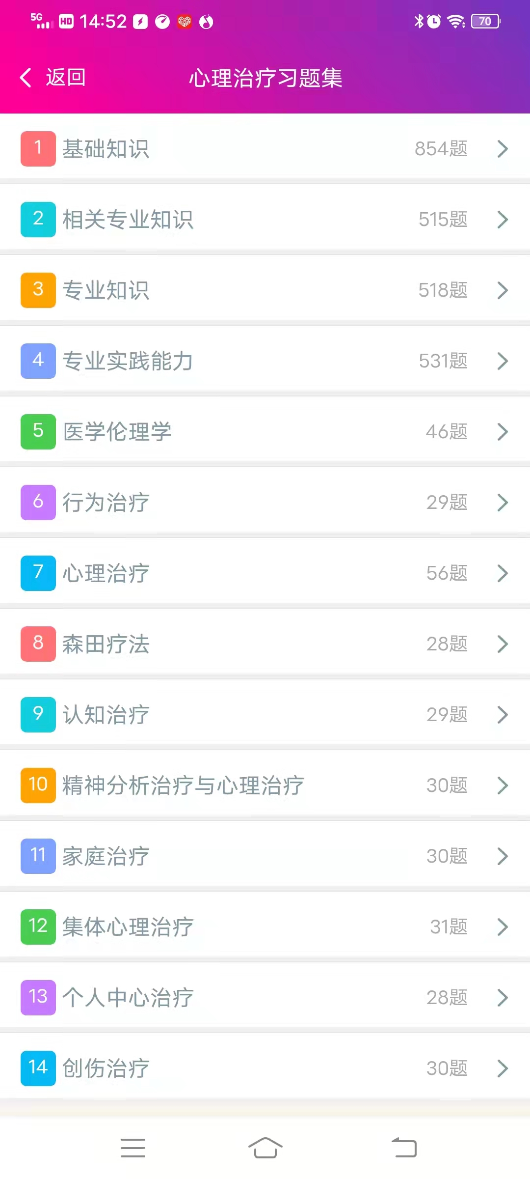 心理治疗中级总题库安卓版高清截图