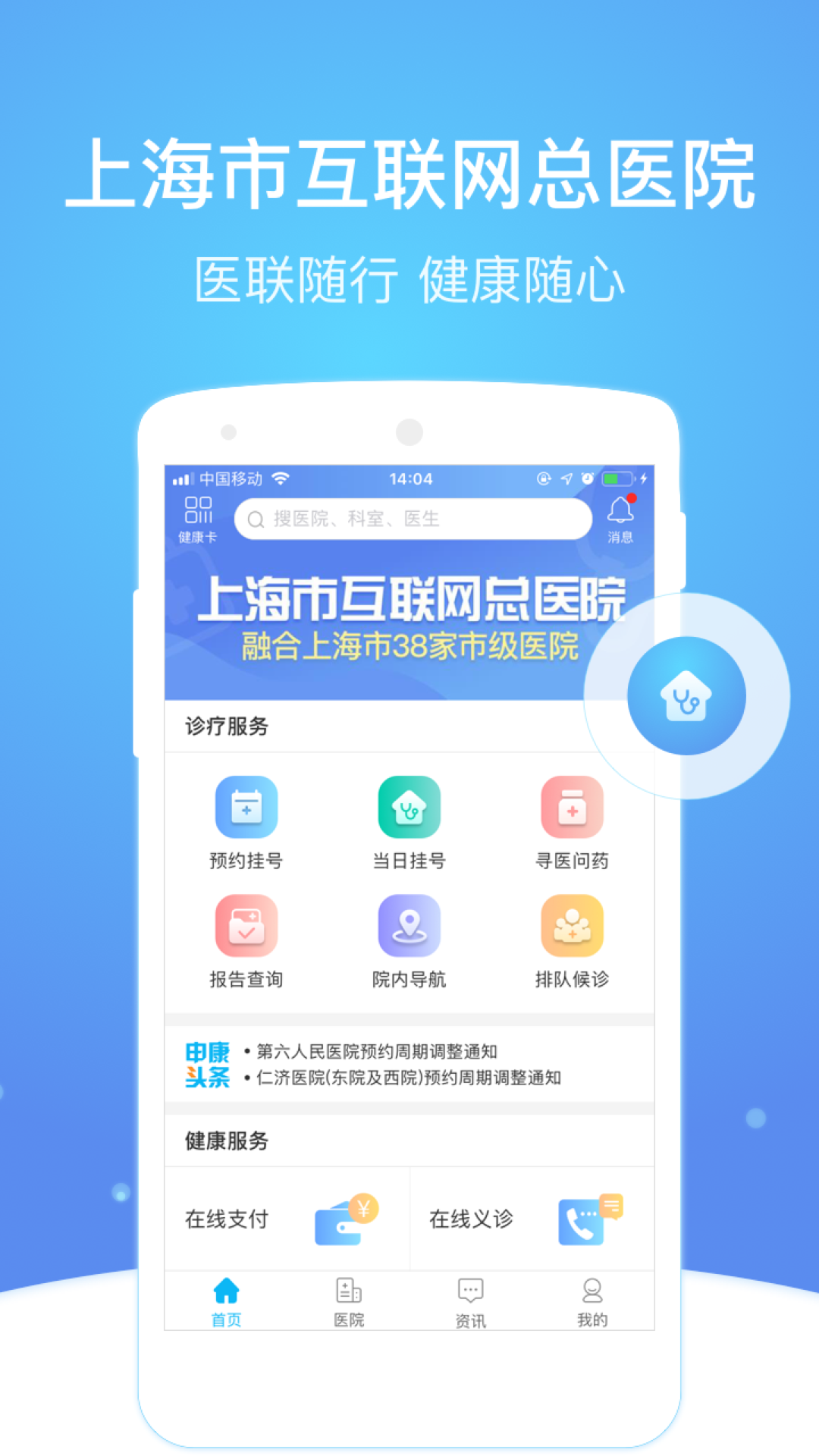 上海市级医院互联网总平台 截图 1