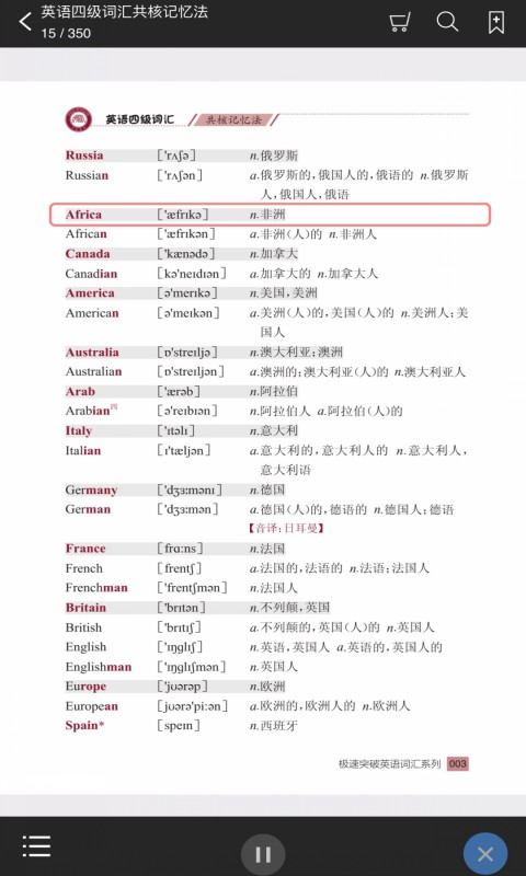 精彩截图-英语四级词汇共核记忆法2024官方新版