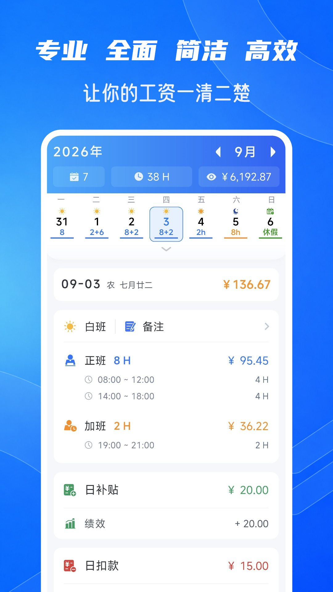 精彩截图-工时记录2026官方新版