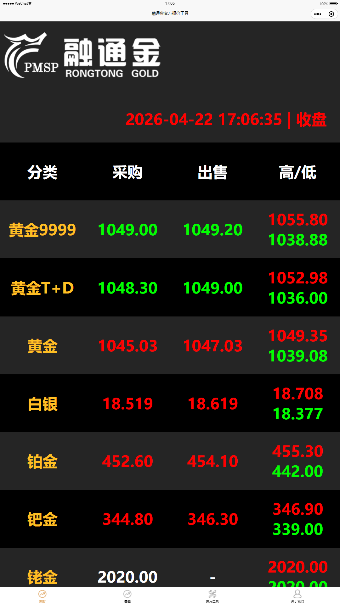 精彩截图-融通金实时报价2026官方新版