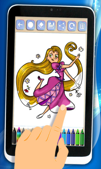 儿童画画游戏:长发公主安卓版高清截图