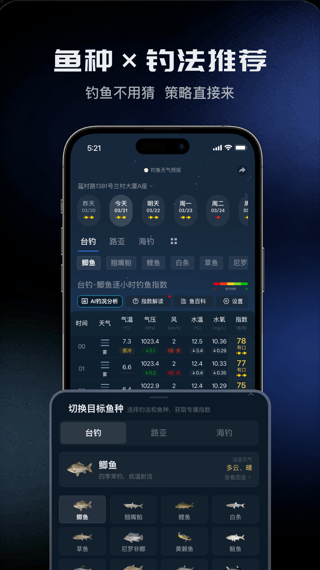 钓鱼天气预报 截图 2