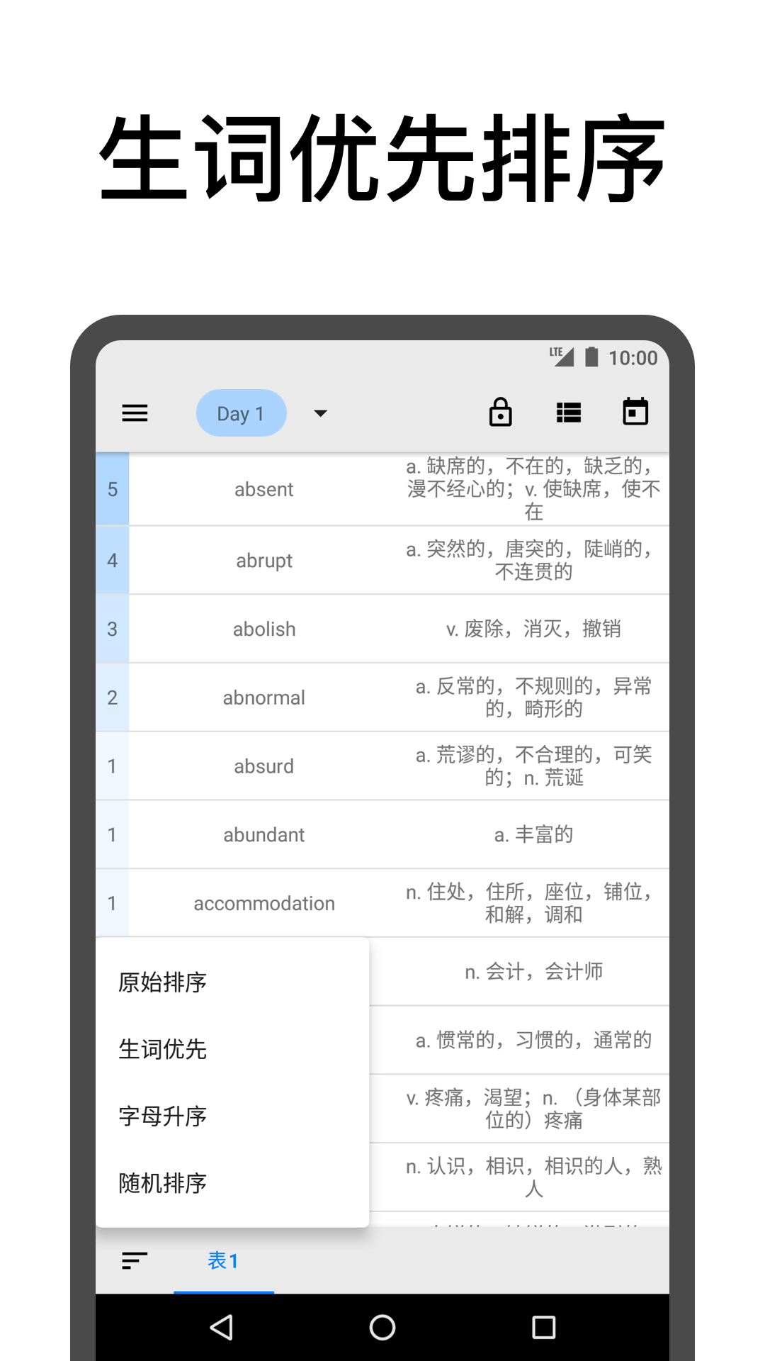 精彩截图-表格背单词2025官方新版