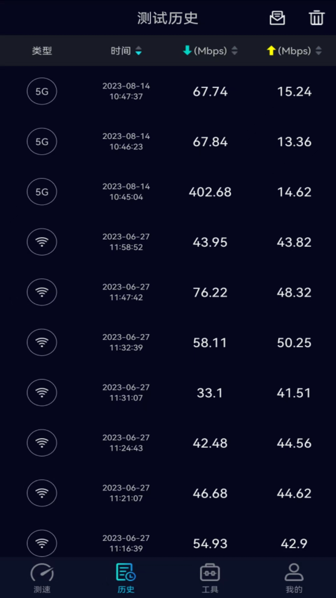speedtest5g截图