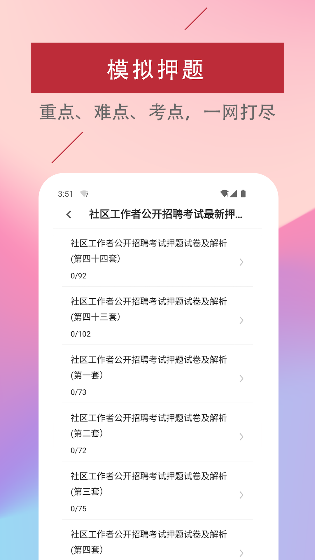 社区工作者易题库安卓版高清截图