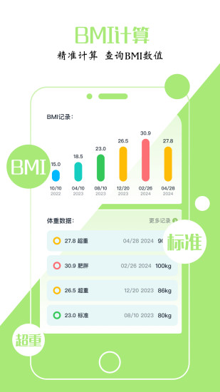 精彩截图-BMI指数计算器2024官方新版