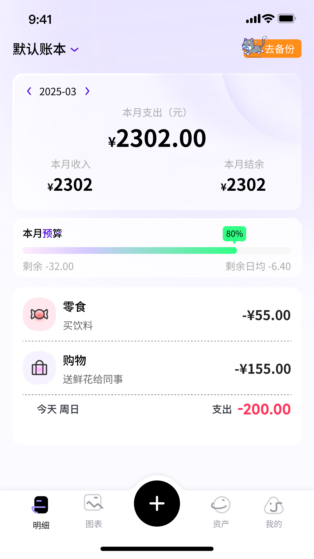 精彩截图-花喵记账2026官方新版