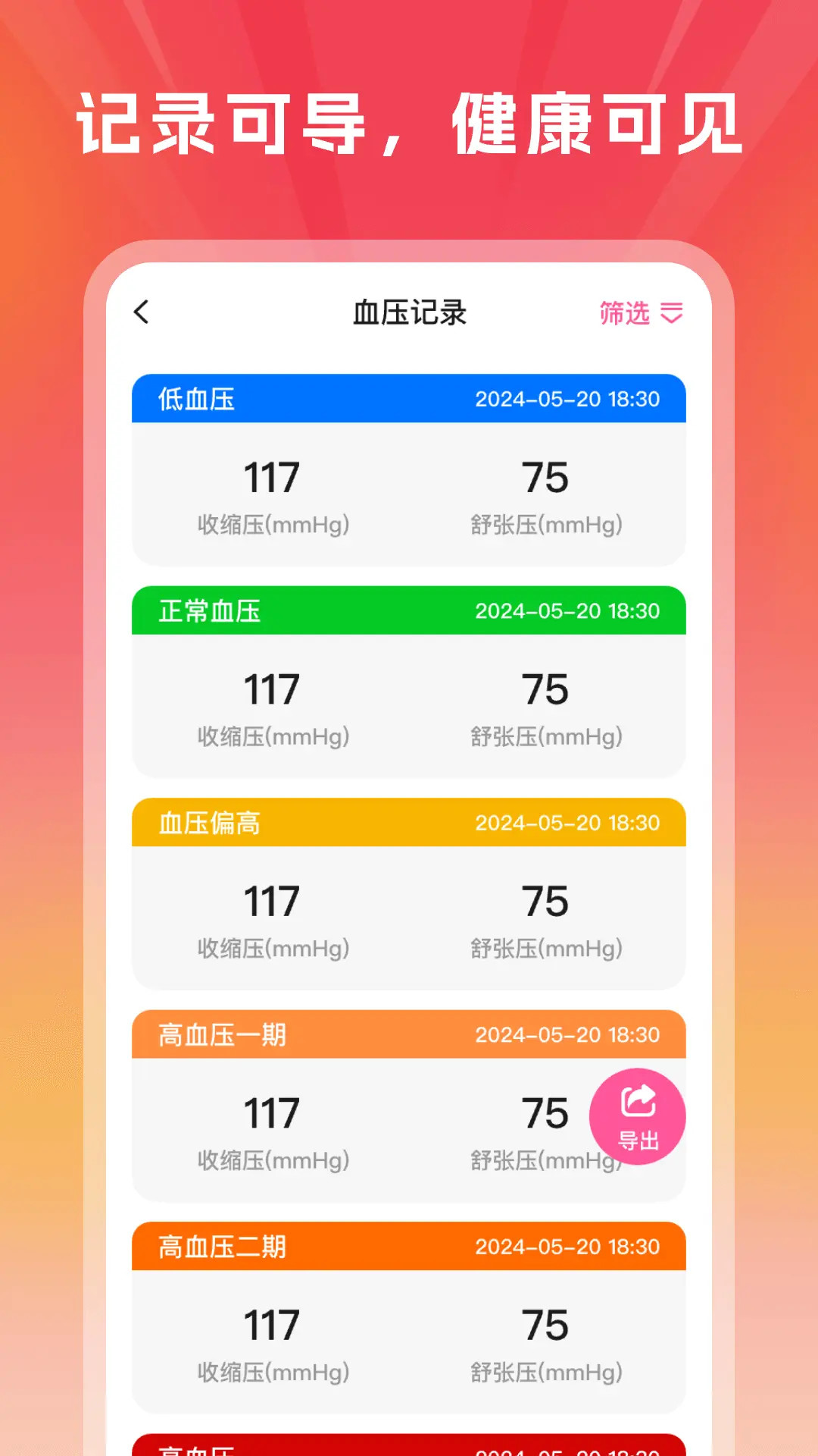 精彩截图-血压血糖手机测量版2025官方新版