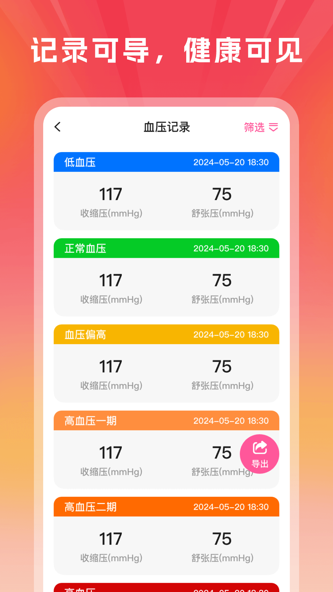精彩截图-血压血糖手机测量版2026官方新版