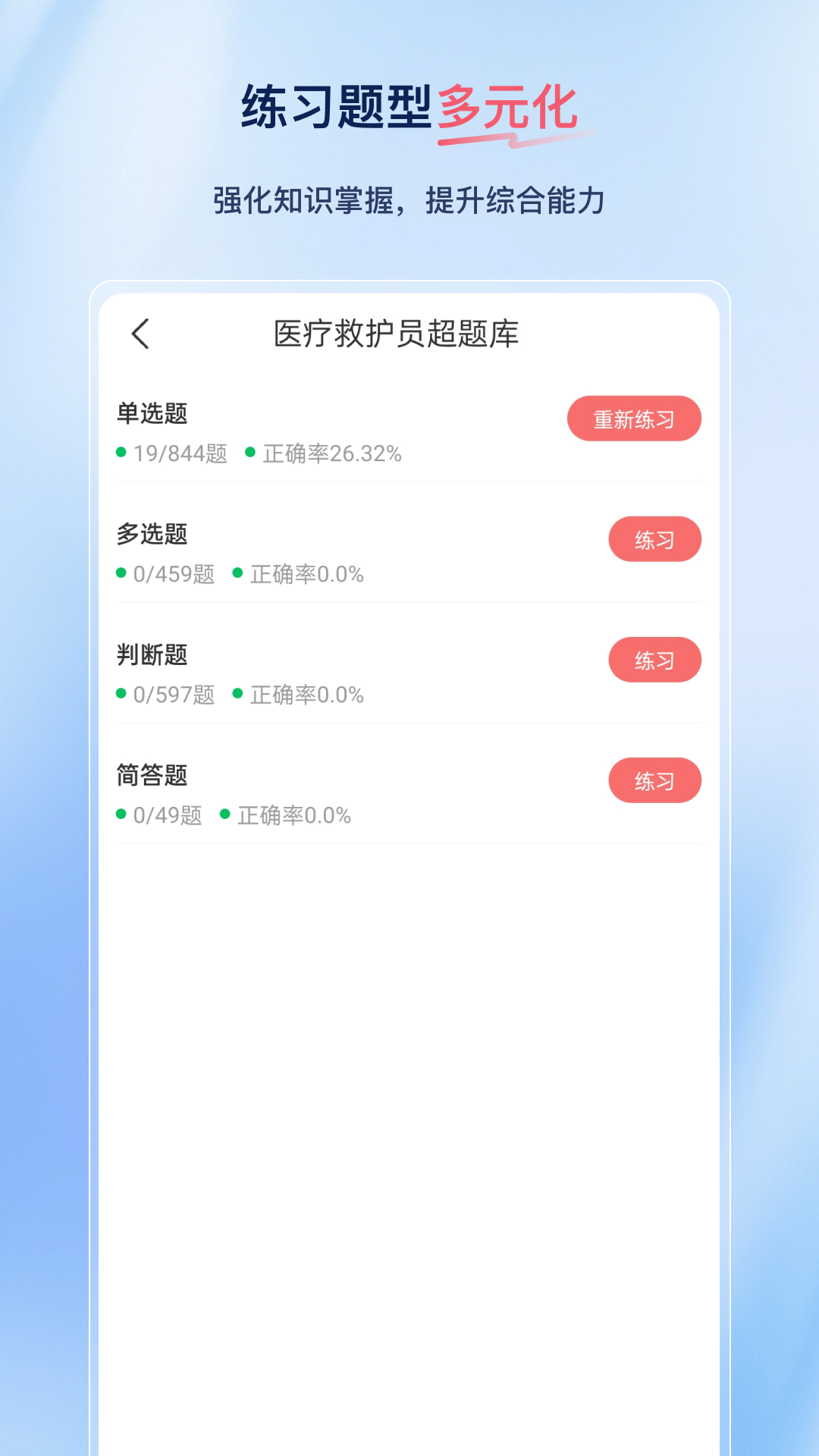精彩截图-医疗救护员超题库-医疗救护员2025官方新版