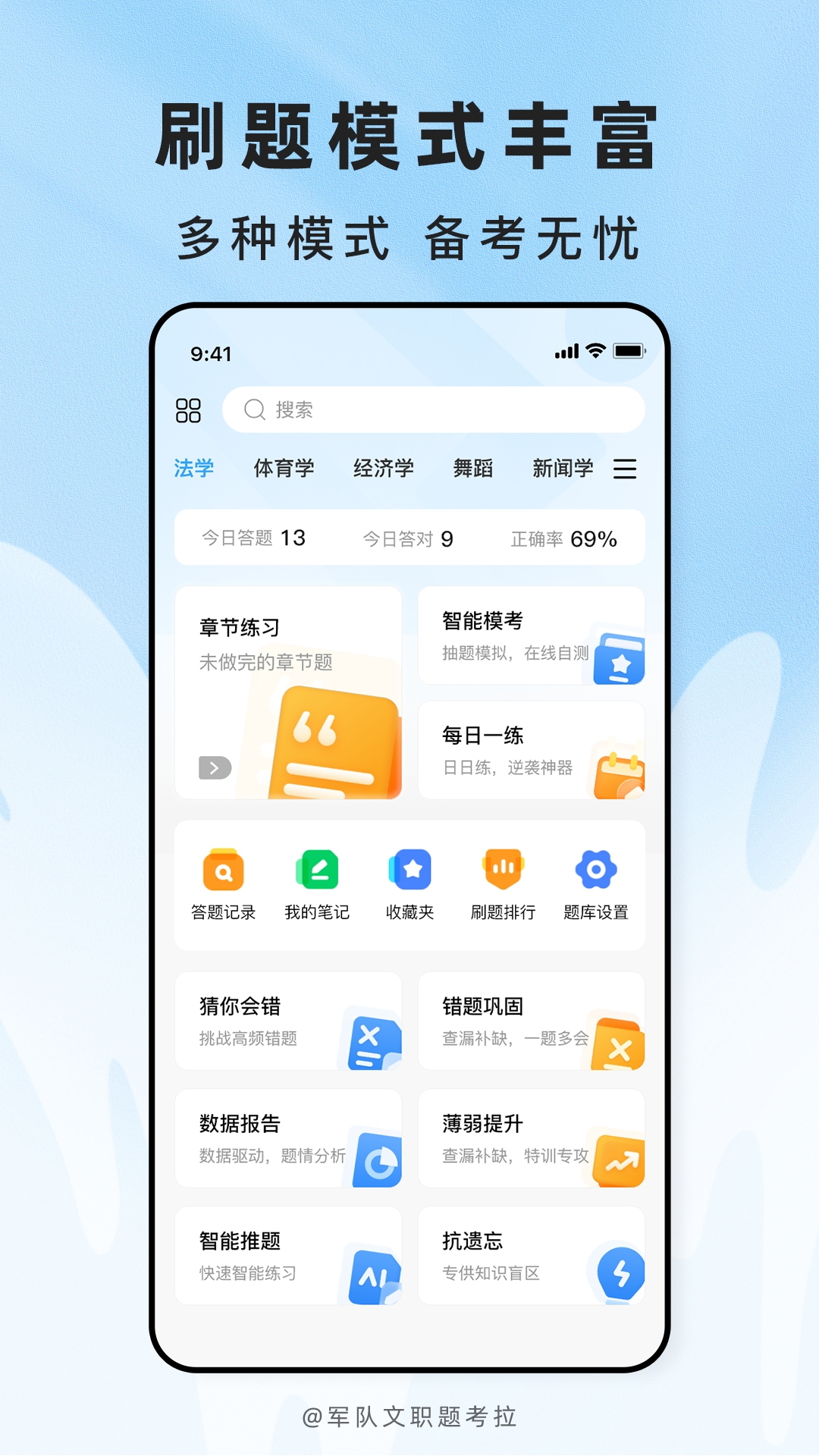 精彩截图-军队文职题考拉2026官方新版