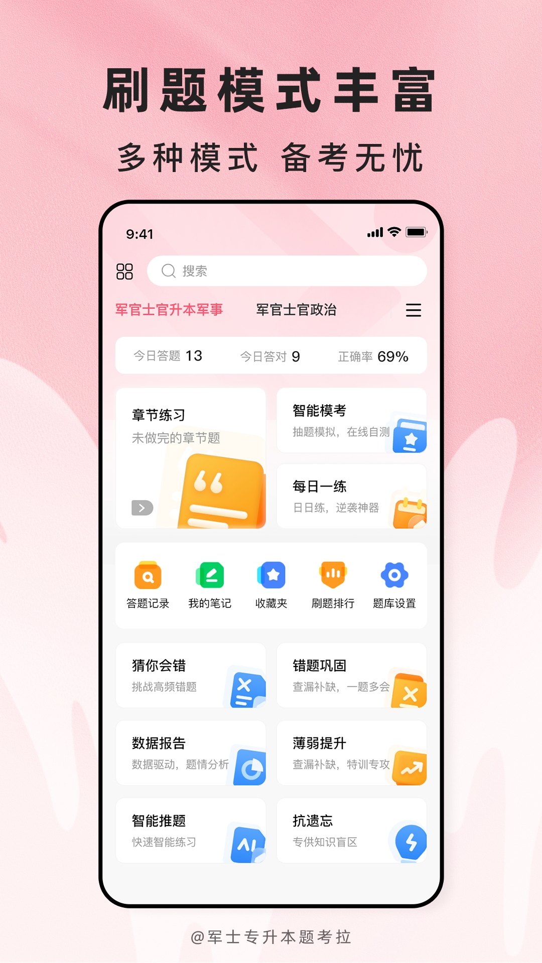 精彩截图-军士专升本题考拉2026官方新版