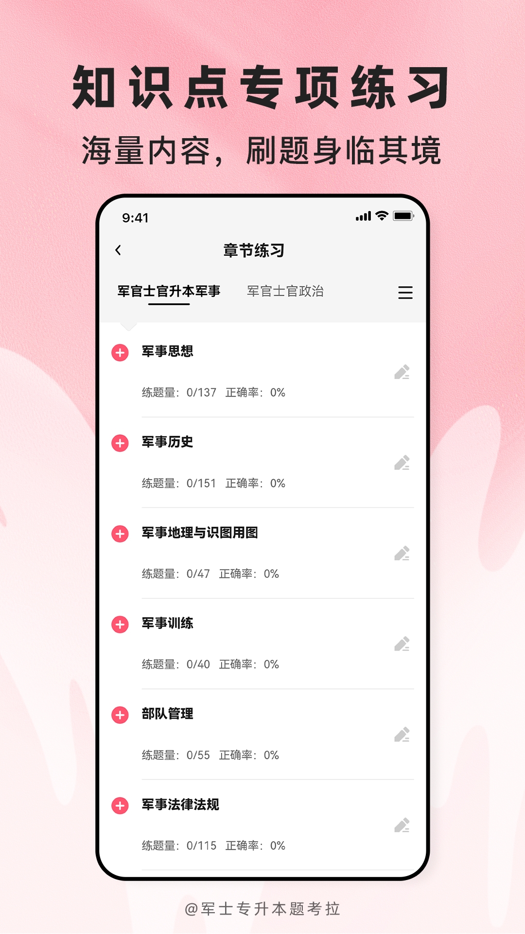 精彩截图-军士专升本题考拉2026官方新版