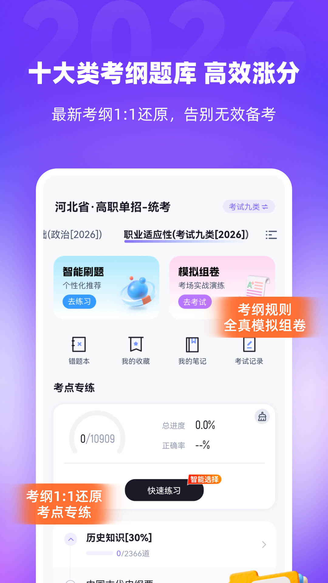 精彩截图-高职单招河北版2026官方新版