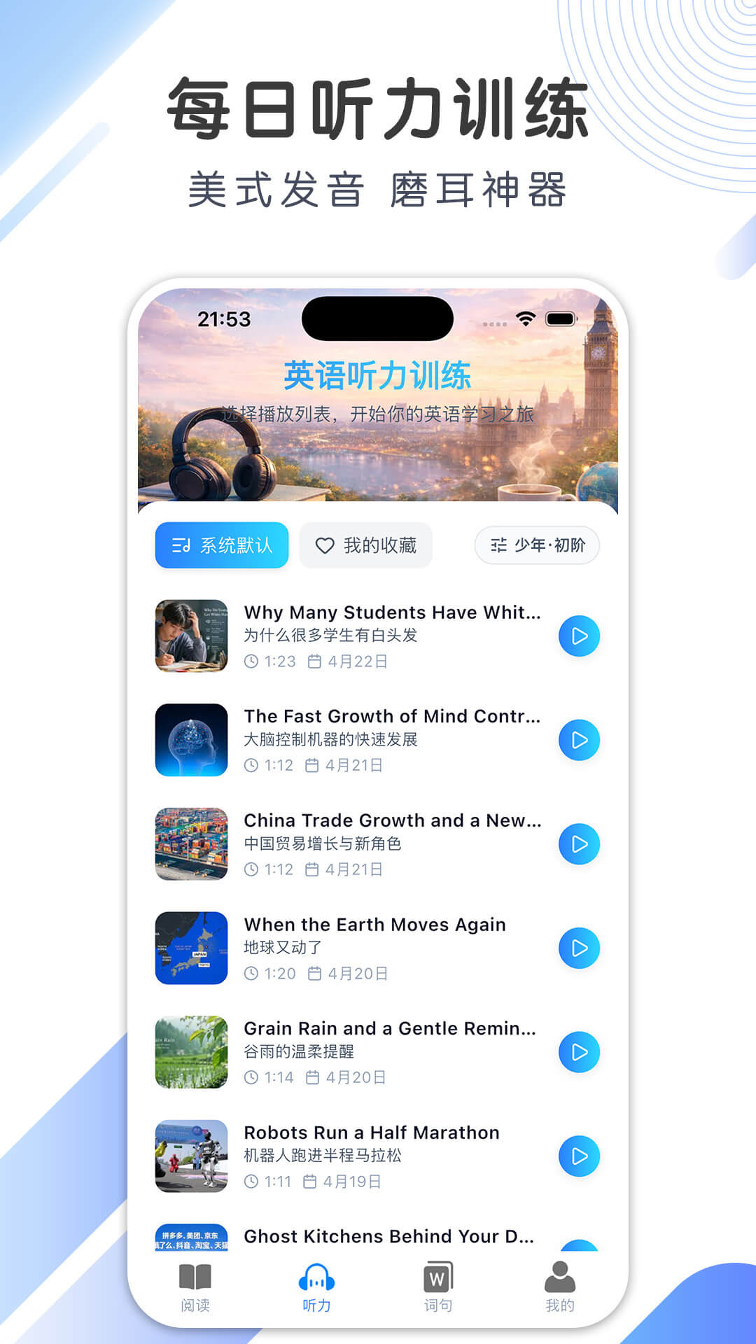 精彩截图-小鹿分级阅读-英文时文与听力训练2026官方新版