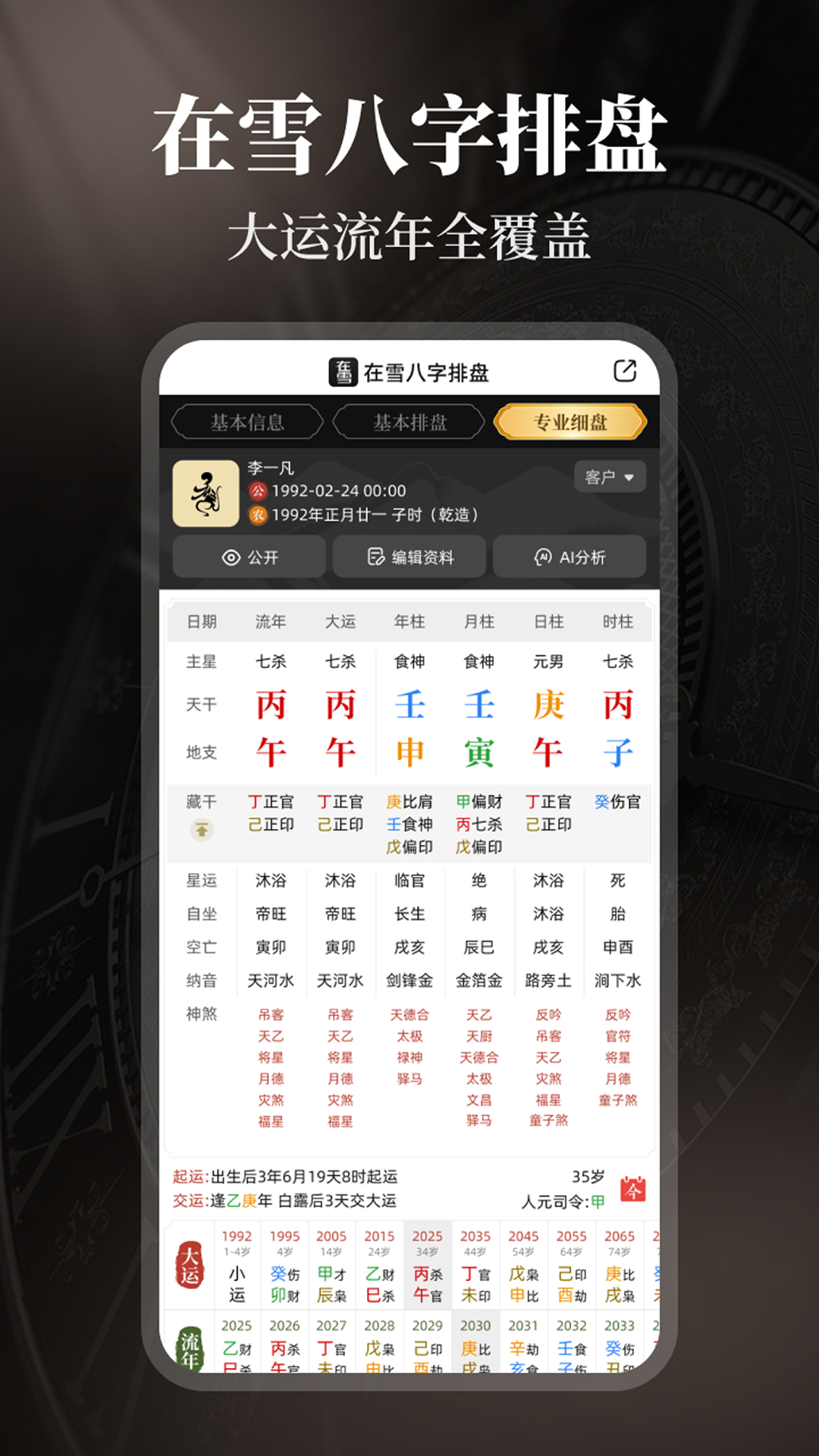 在雪八字排盘 截图 2
