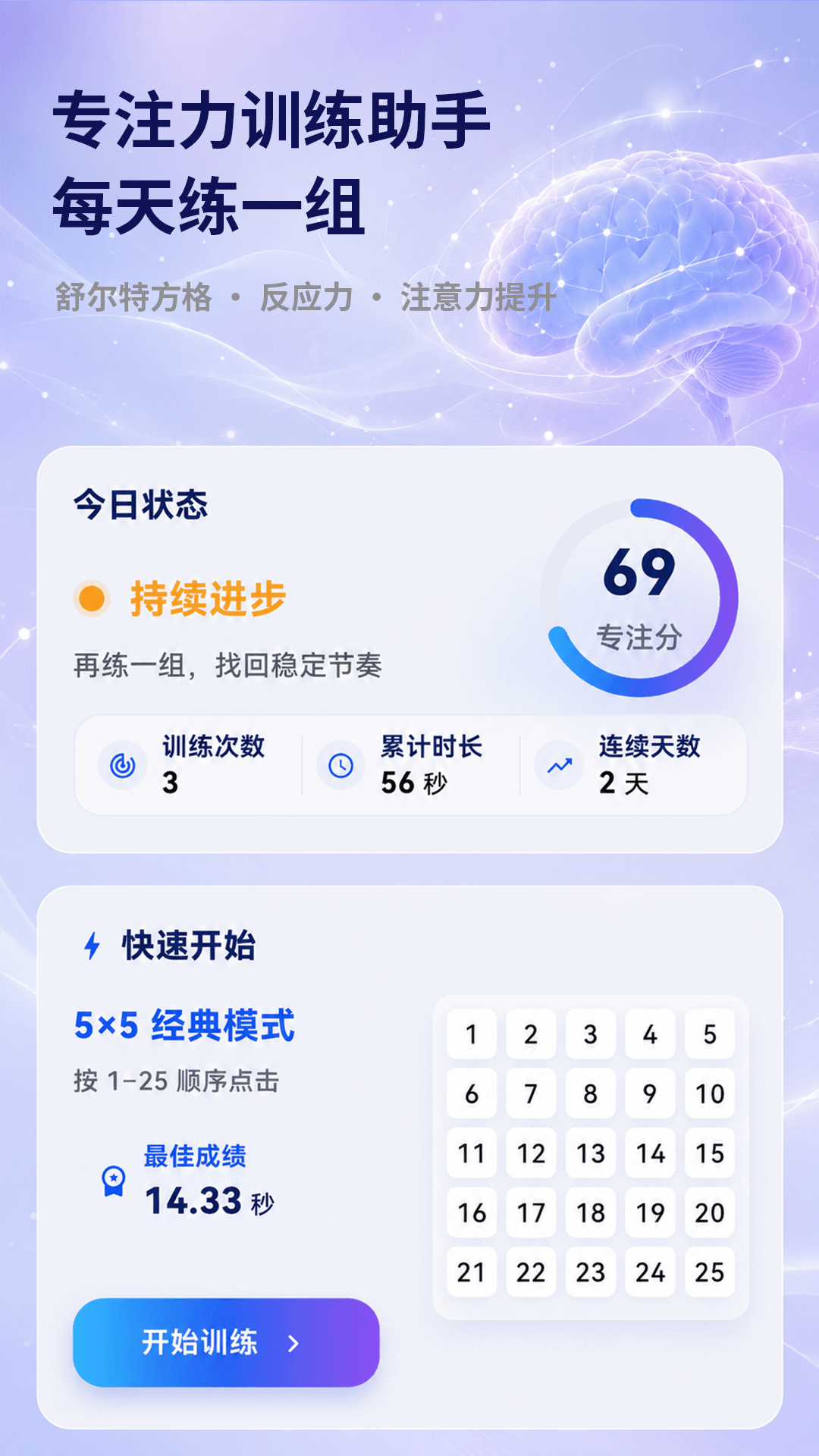 精彩截图-舒尔特方格+2026官方新版