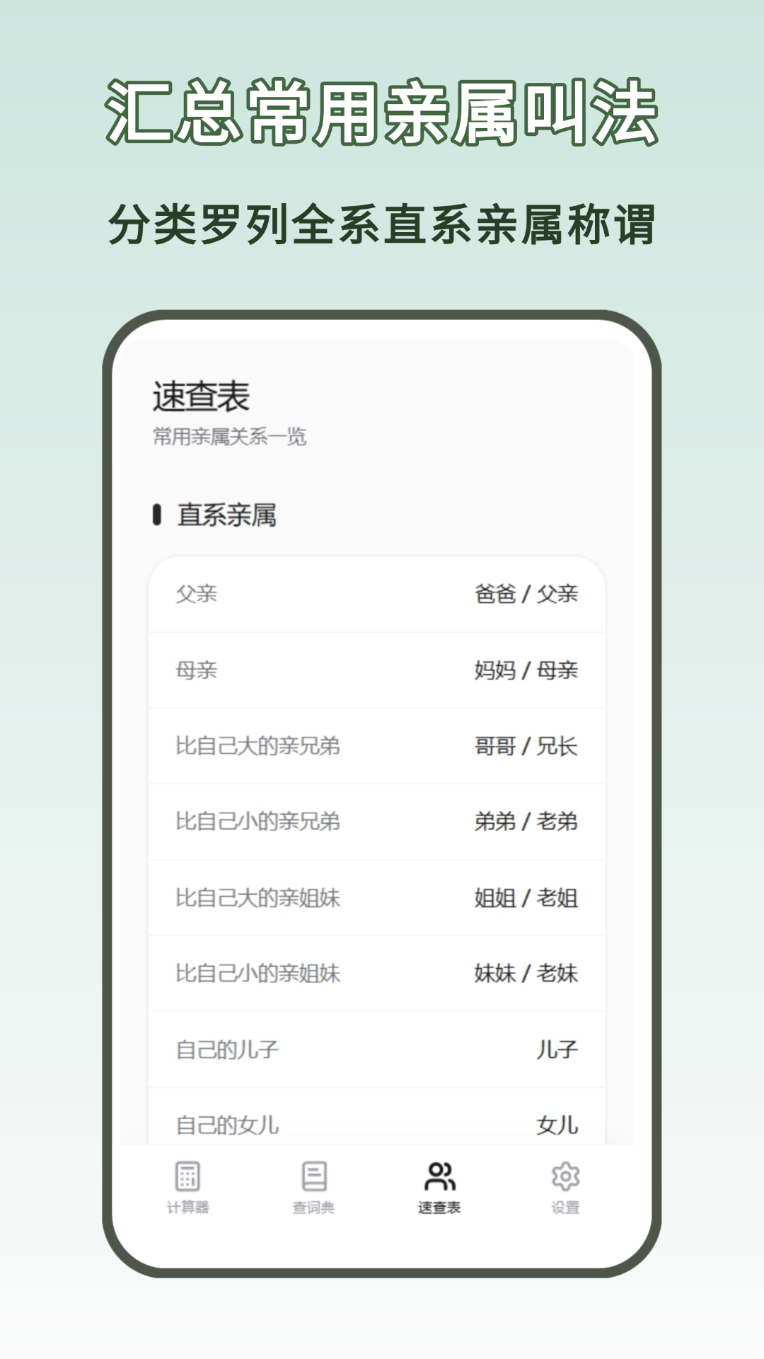 精彩截图-亲戚关系计算器2026官方新版
