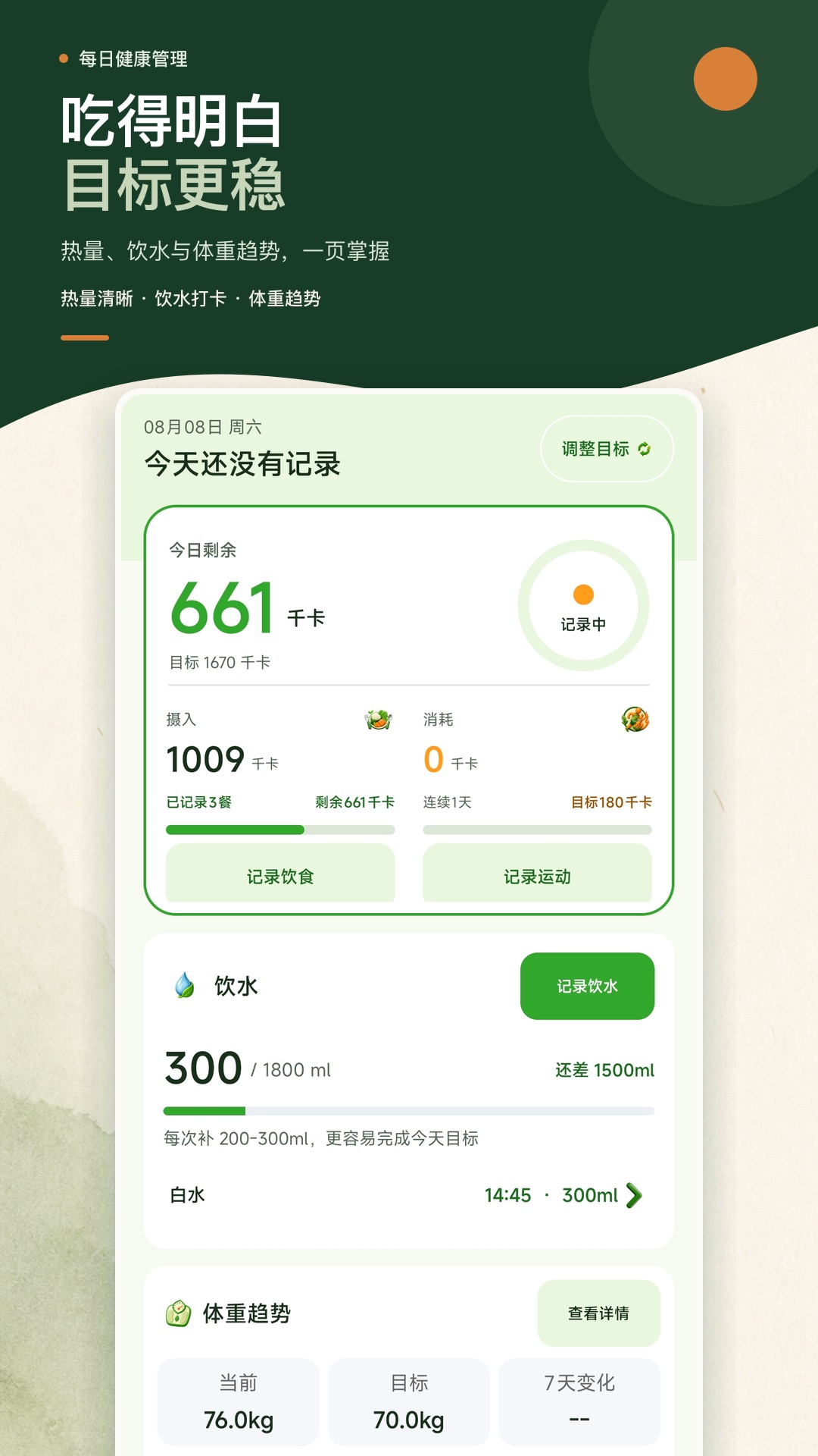 精彩截图-卡路里热量记录本2026官方新版