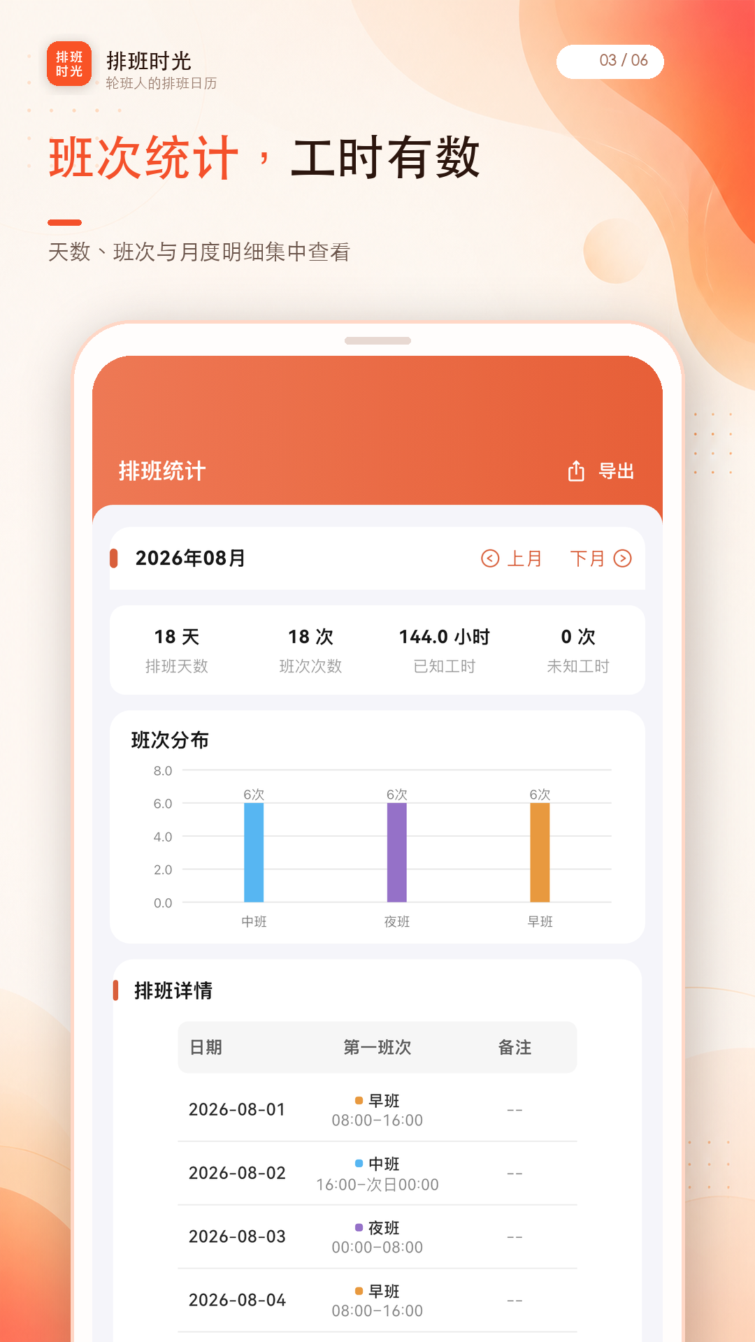 精彩截图-排班时光2026官方新版